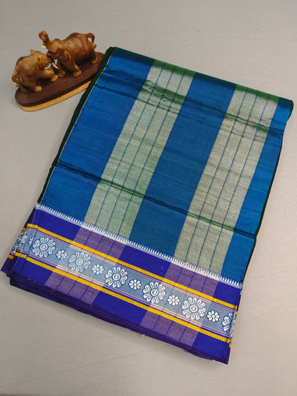 Premium Mercerised Cotton  saree with silk pallu