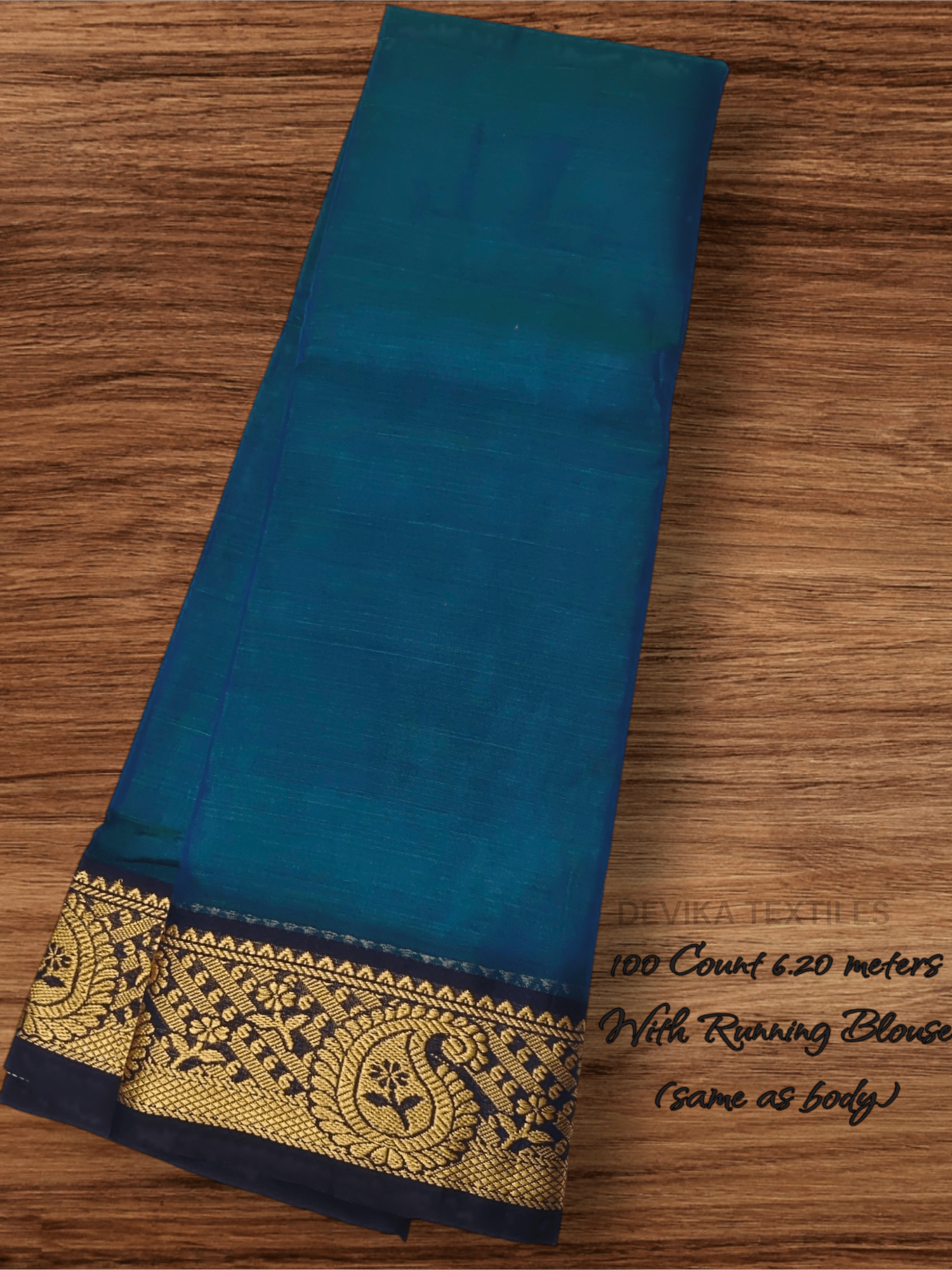 RAMA GREEN Narayanpet Pure Cotton  saree with Running Blouse (Same as saree)