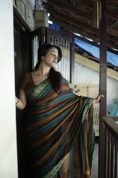 Radhika Multi colored Narayanpet Pure cotton saree