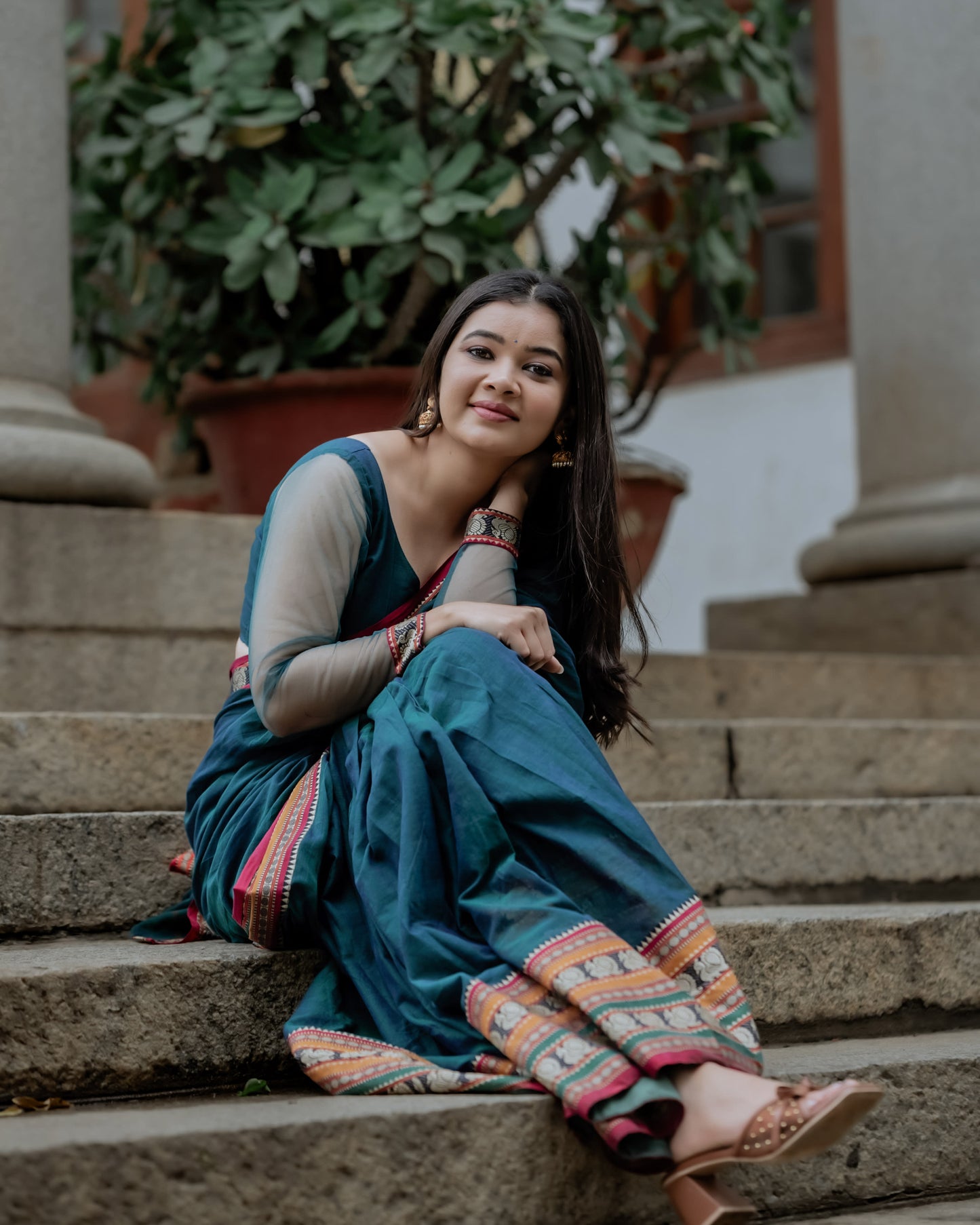 Rama Blue Shravya Narayanpet Pure cotton saree