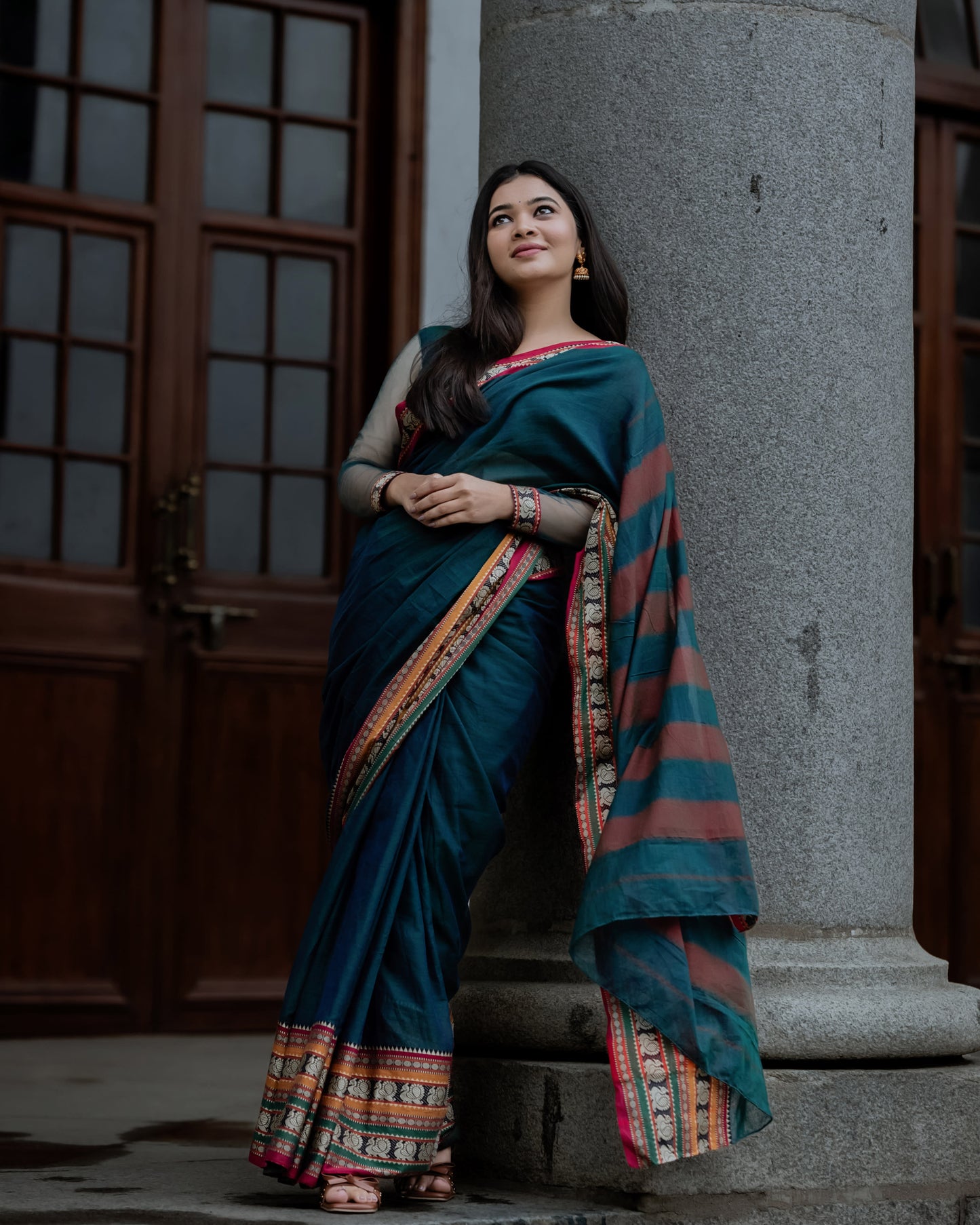 Rama Blue Shravya Narayanpet Pure cotton saree