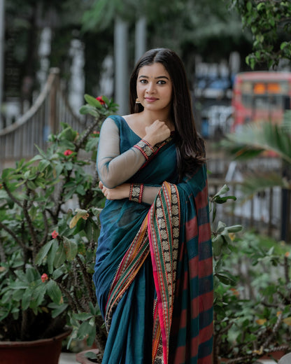 Rama Blue Shravya Narayanpet Pure cotton saree