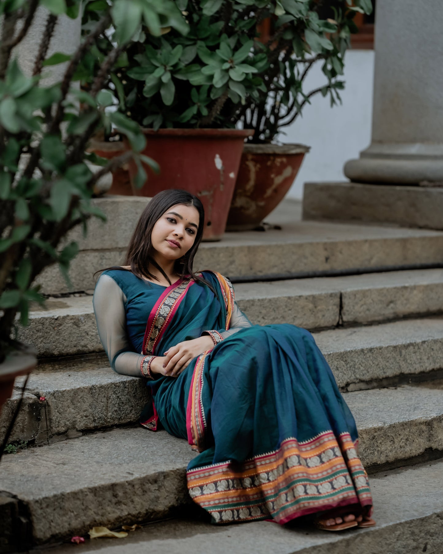 Rama Blue Shravya Narayanpet Pure cotton saree