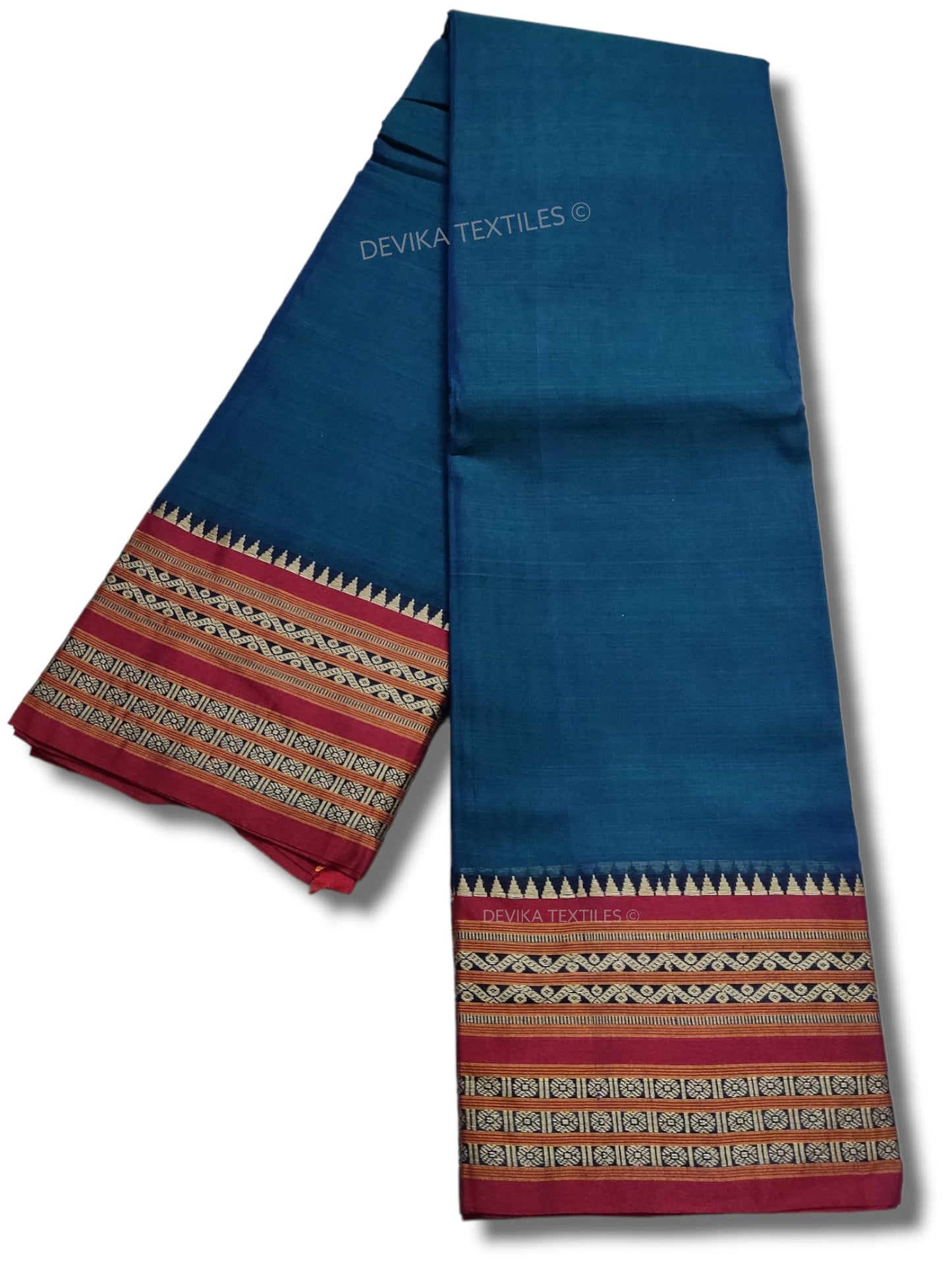 Rama Orissa Border Narayanpet Pure Handloom Cotton Sarees with Running blouse piece