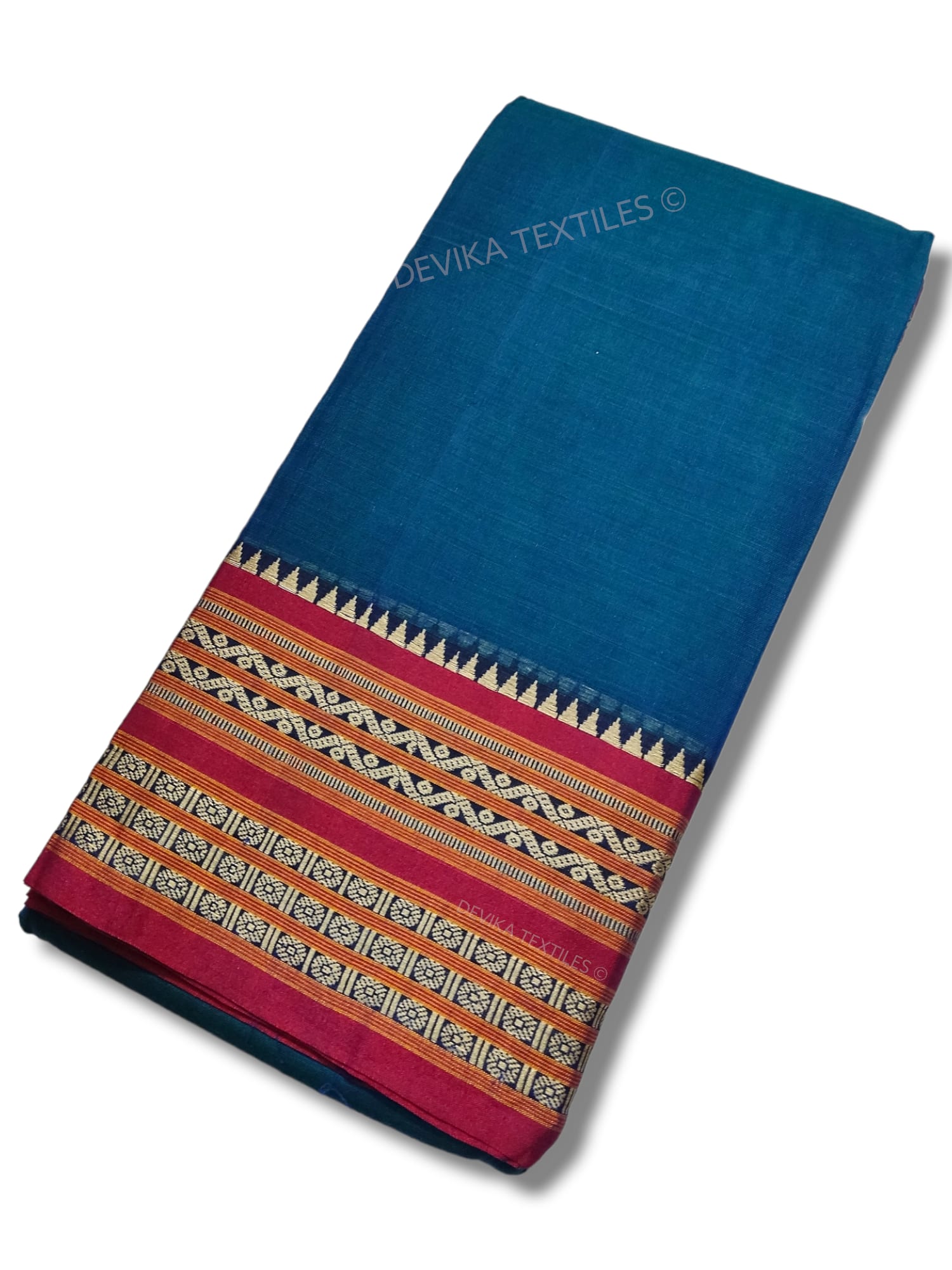 Rama Orissa Border Narayanpet Pure Handloom Cotton Sarees with Running blouse piece