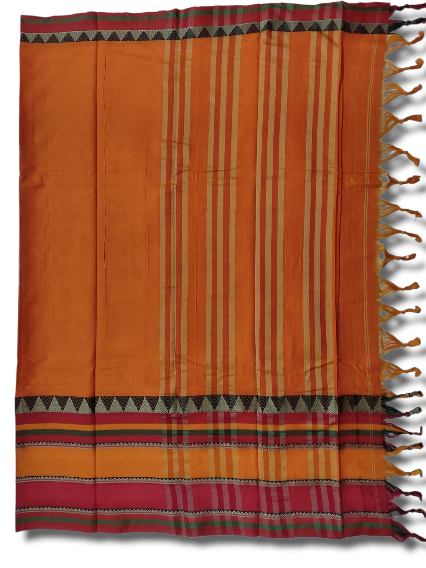 Rangoli Border Narayanpet Pure Handloom Cotton Sarees with Running blouse piece