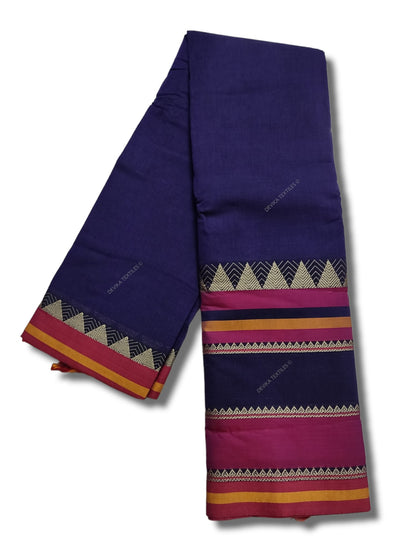 Rangoli Voilet Narayanpet Pure Handloom Cotton Saree with Running blouse piece