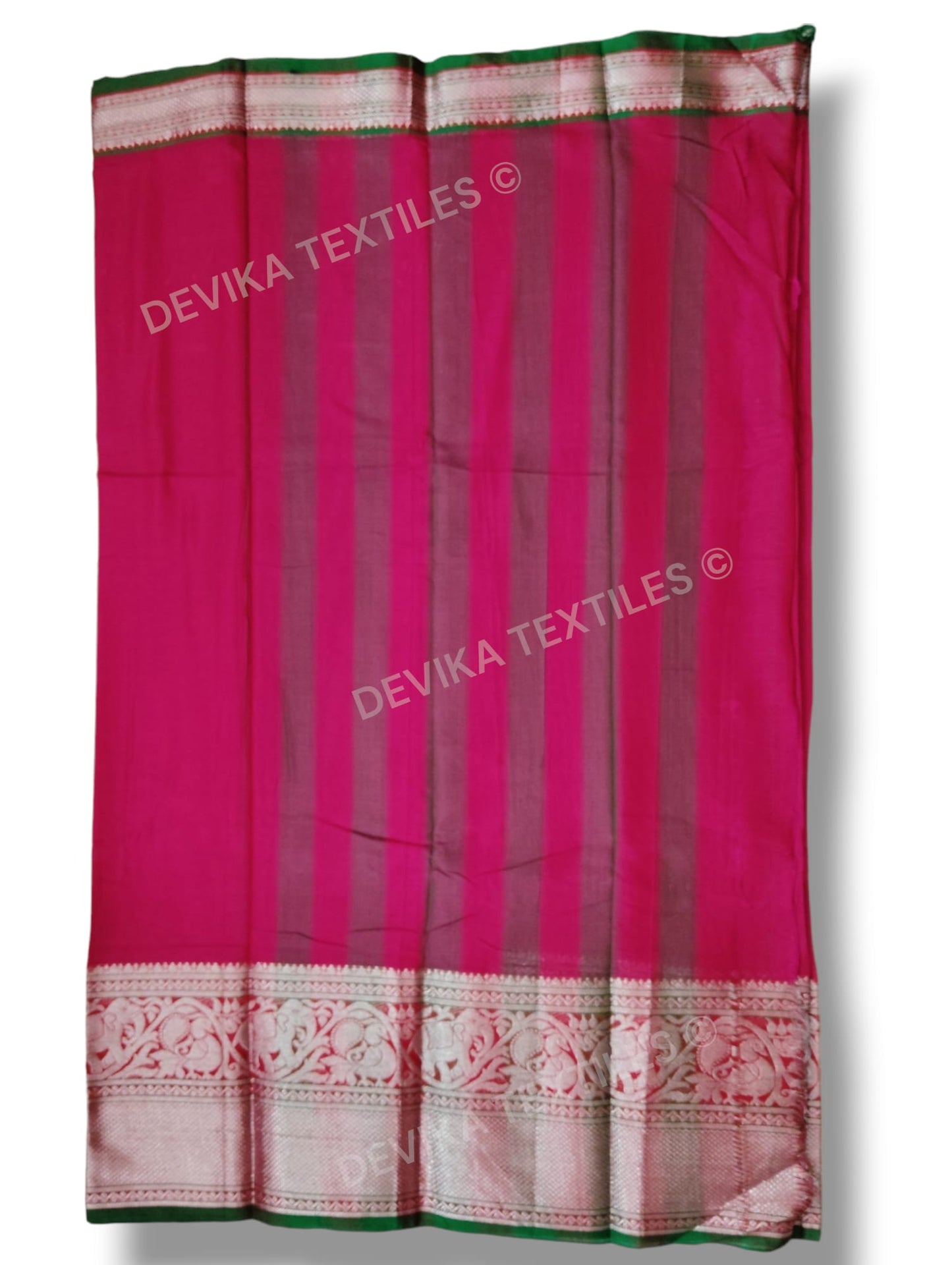 Rani Pink Narayanpet Pure Cotton saree with Running blouse piece (Same as Saree)
