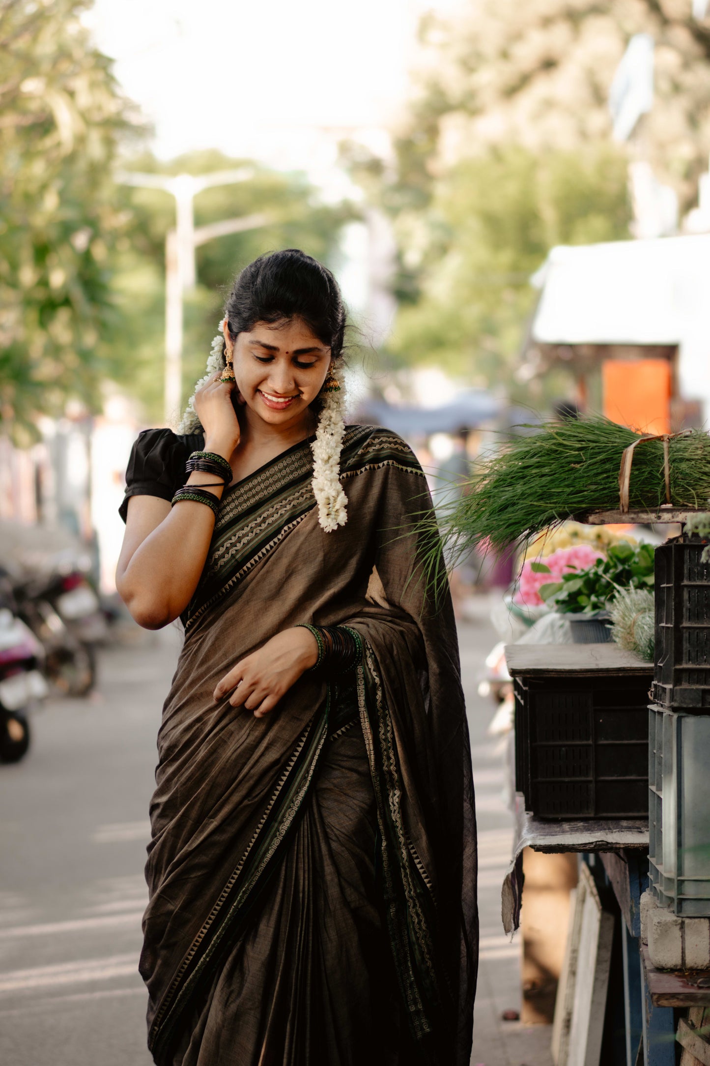 Rohini Beige Narayanapet Pure Cotton saree
