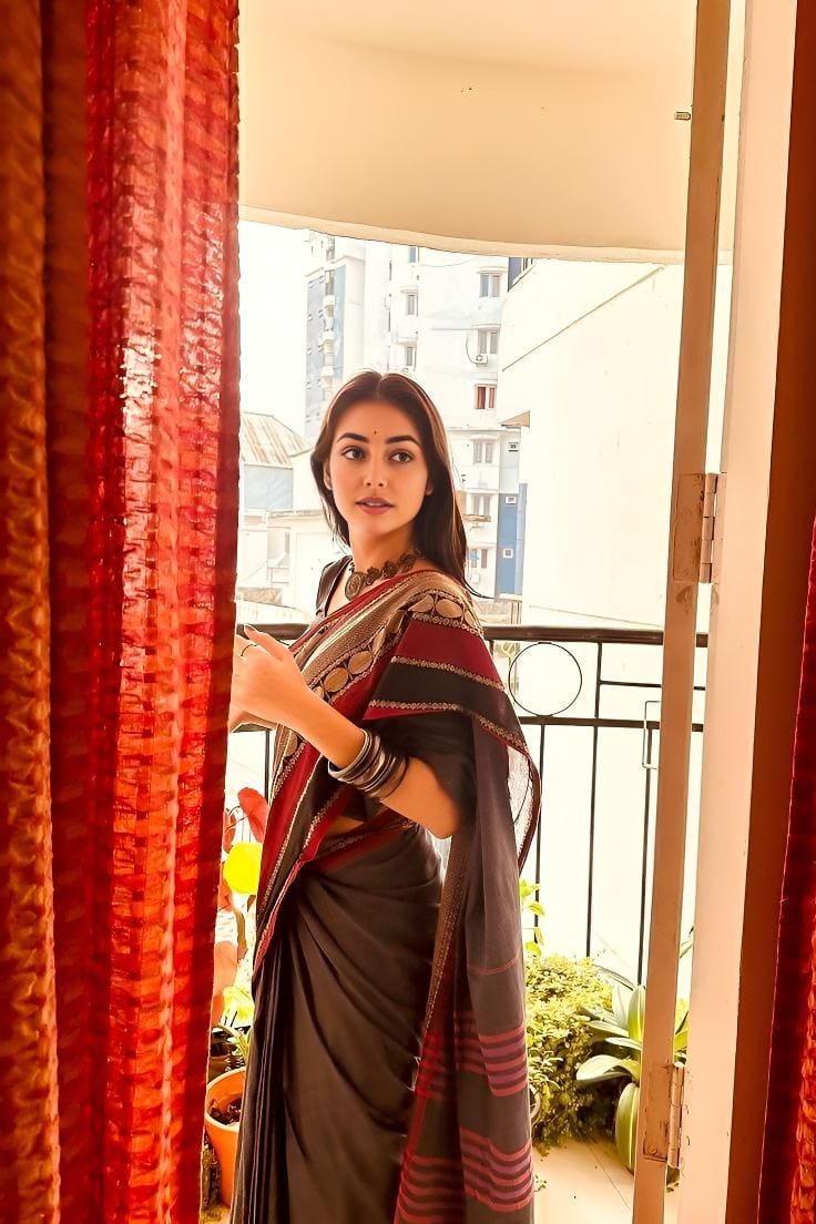 Rukmini Steel Grey Narayanapet Pure Cotton saree