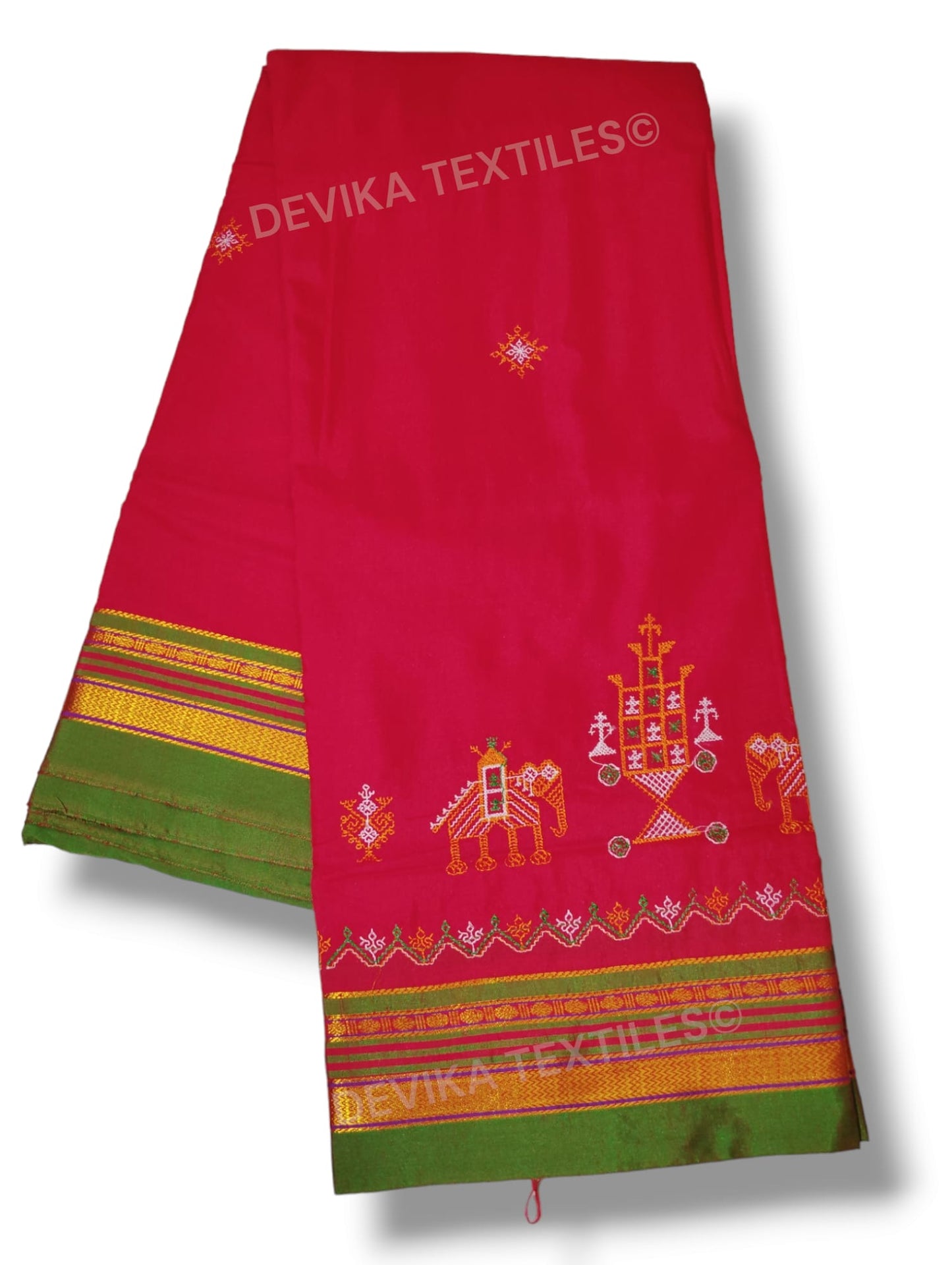 ilkal Kasuti work cottonsilk  saree with running blouse piece