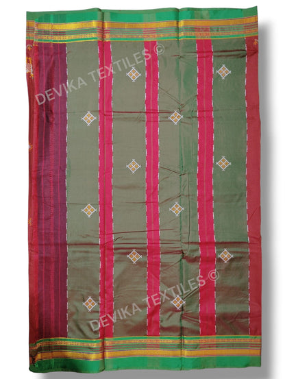 ilkal Kasuti work cottonsilk  saree with running blouse piece