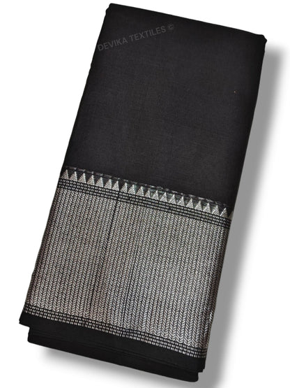 Sahitya (Black Narayanpeth Pure Cotton saree with Running blouse piece (Same as saree))