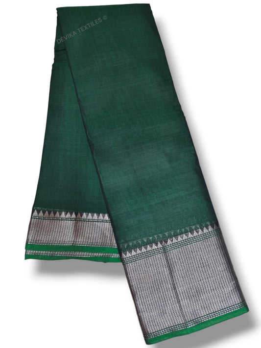 Sahitya (Bottle green Narayanpeth Pure Cotton saree with Running blouse piece (Same as saree))