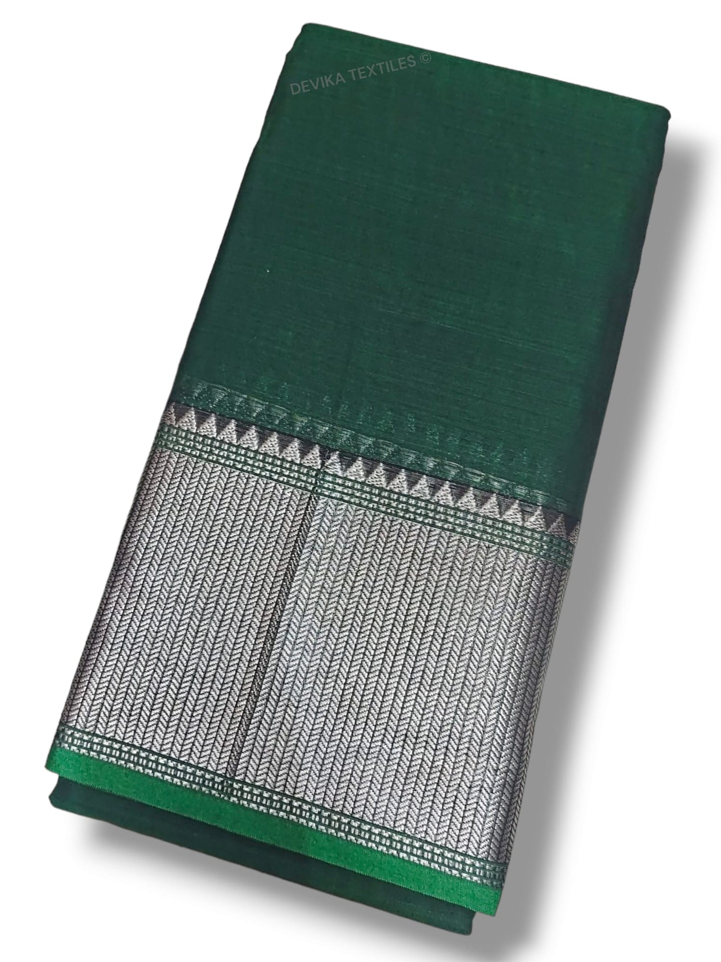 Sahitya (Bottle green Narayanpeth Pure Cotton saree with Running blouse piece (Same as saree))