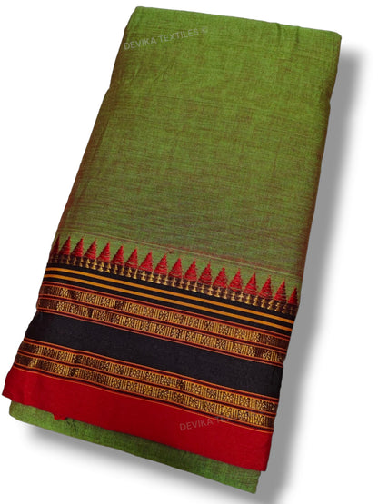 Seaweed Green Sanvi Narayanapet  Pure Cotton saree with Running blouse piece (Same as saree)