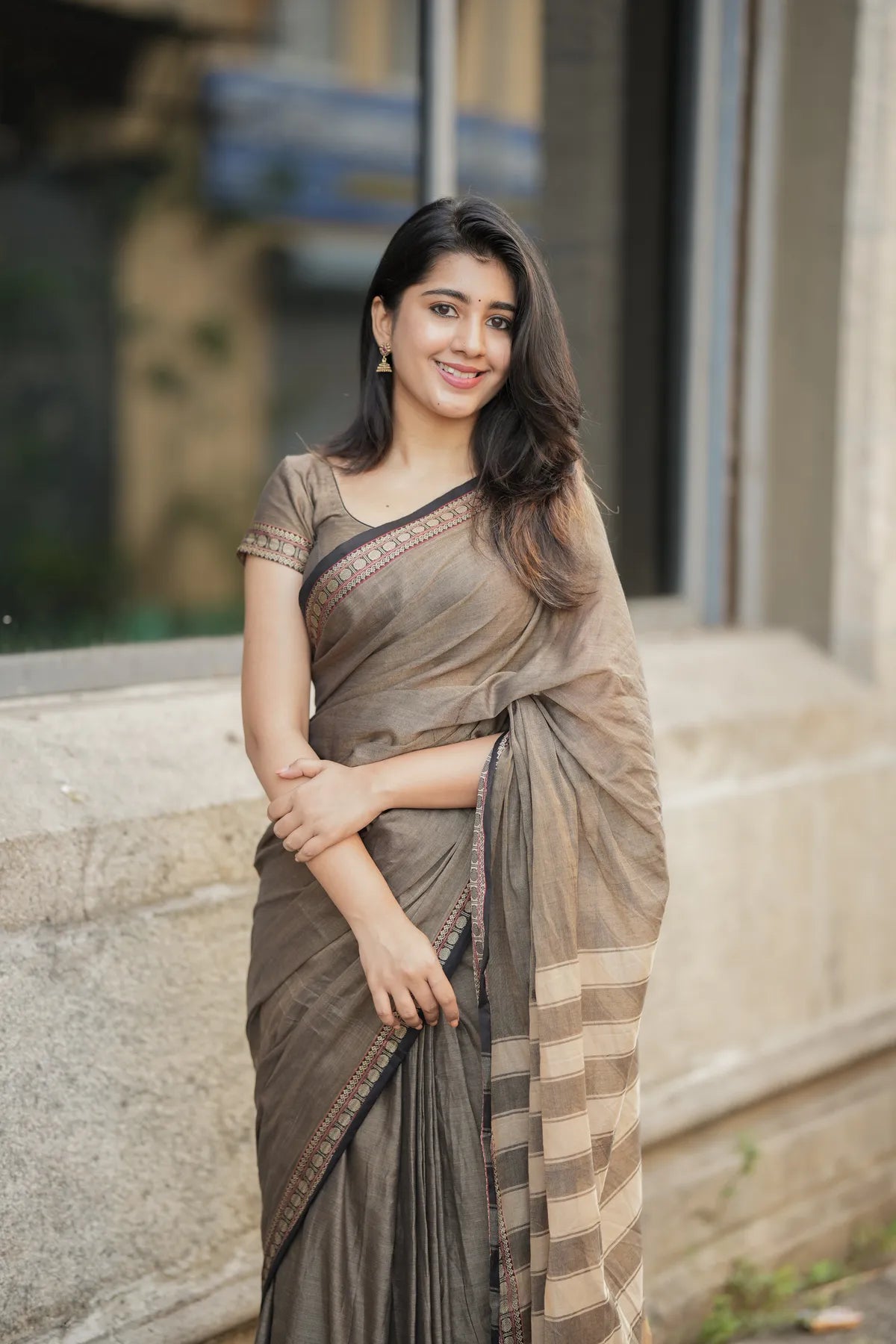 Shraddha Beige Narayanapet Pure Cotton saree