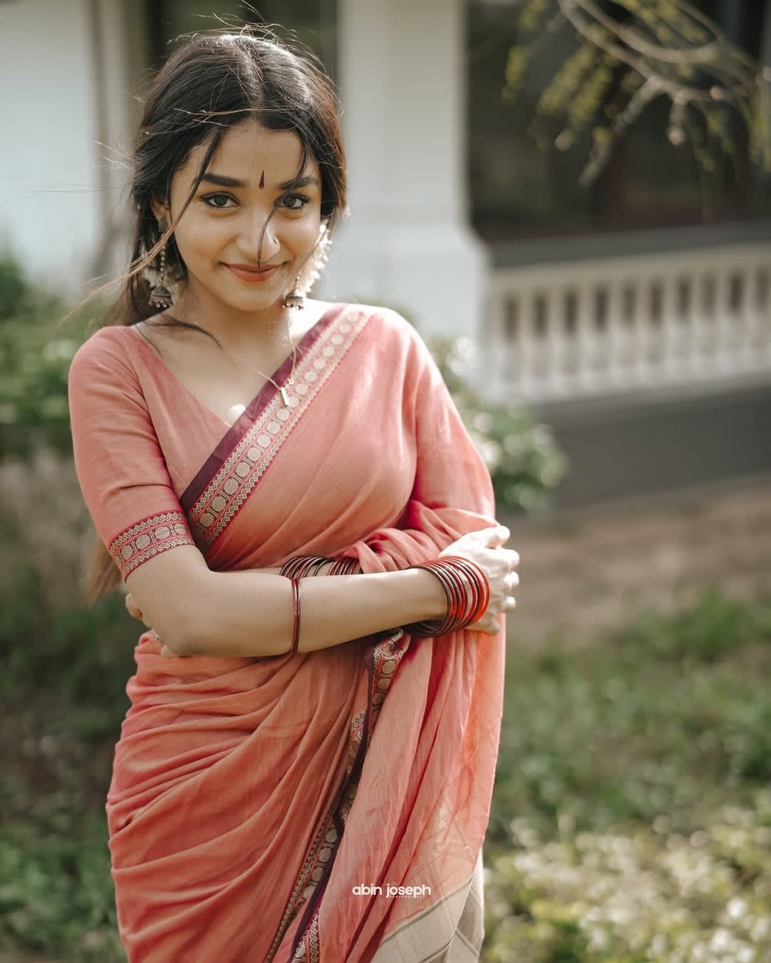 Shraddha Brick Red Narayanapet Pure handloom Cotton saree