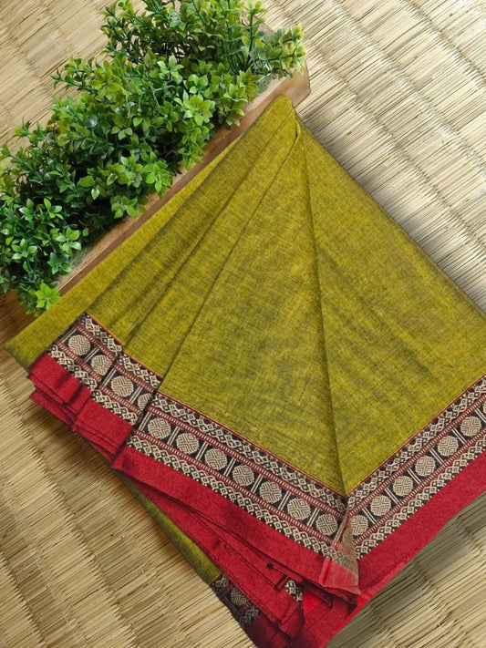 Shraddha Mehandi Green Exclusive Narayanpet Pure Cotton saree