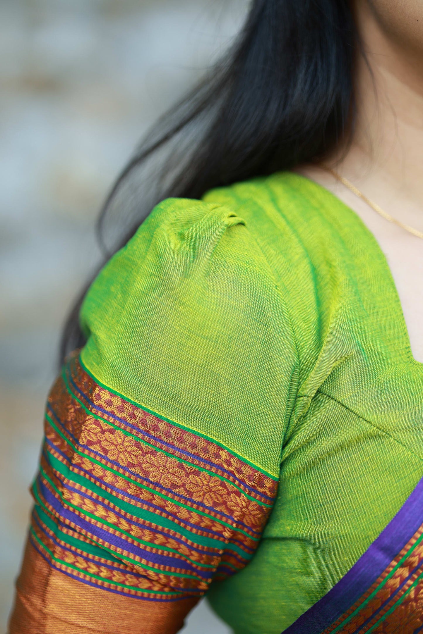 Sudharshini Green Narayanpet Pure Cotton Saree