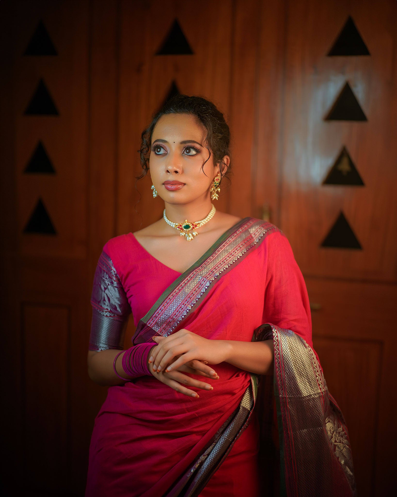 Tanvi rani Pink Narayanpet Soft Cotton saree