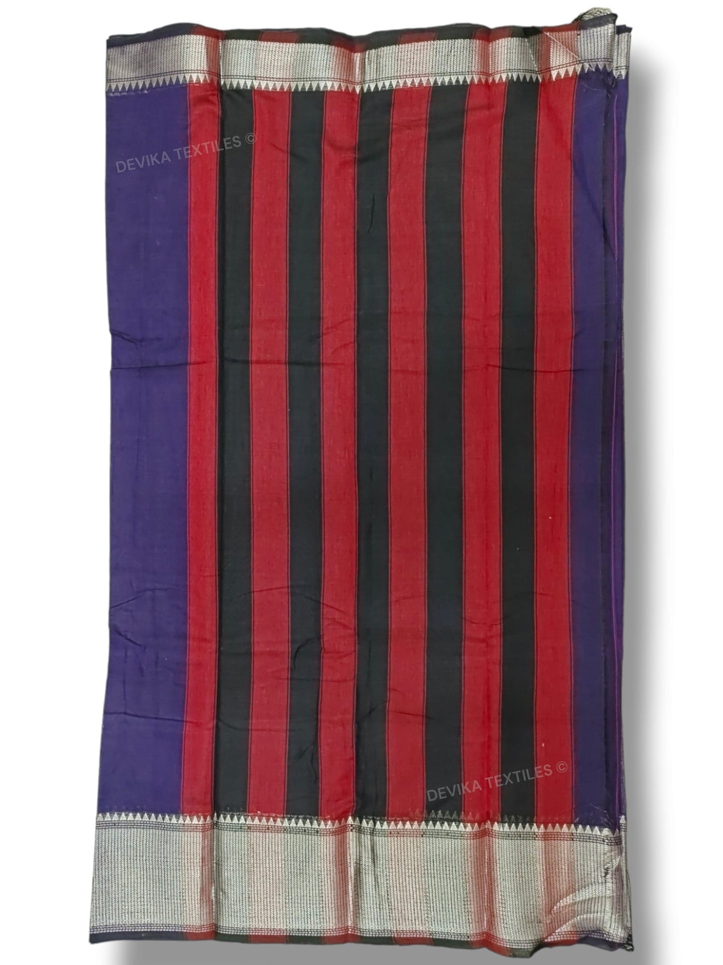 Voilet Sahitya Narayanapet Pure Cotton saree with running blouse piece (Same as saree)