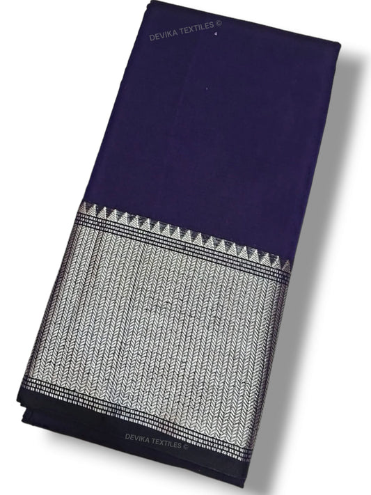 Voilet Sahitya Narayanapet Pure Cotton saree with running blouse piece (Same as saree)