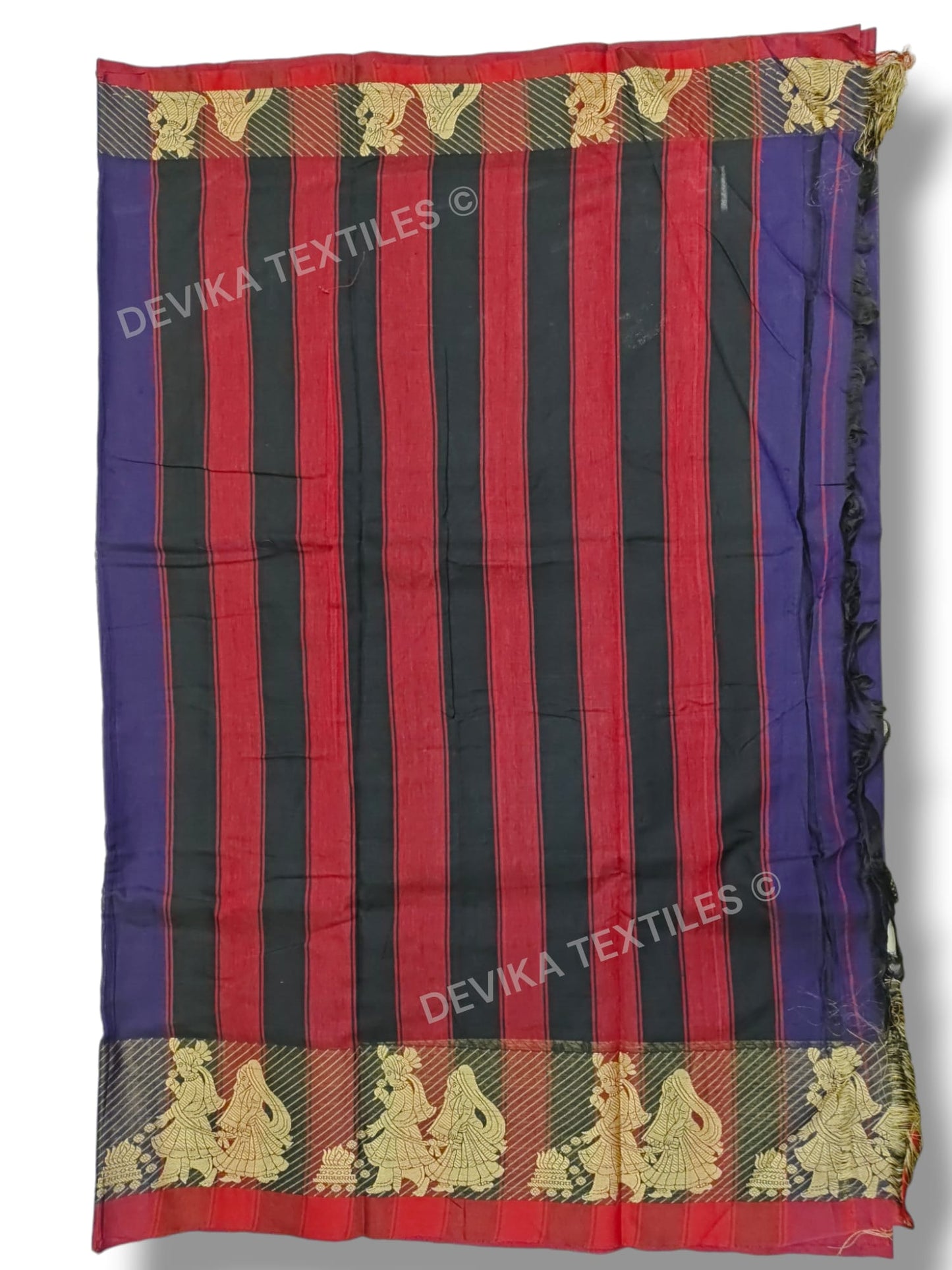 Voilet Sapthapadhi Narayanpeth Pure Handloom Cotton saree with Running blouse piece (Same As Saree)