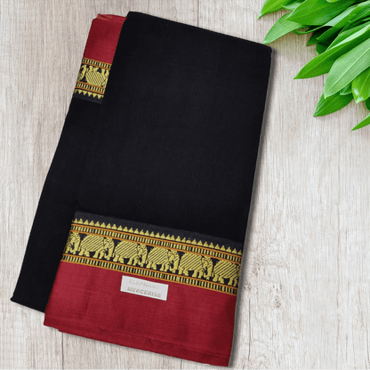 Pure Handloom Narayanpeth Cotton Saree With Running Blouse Piece For Women