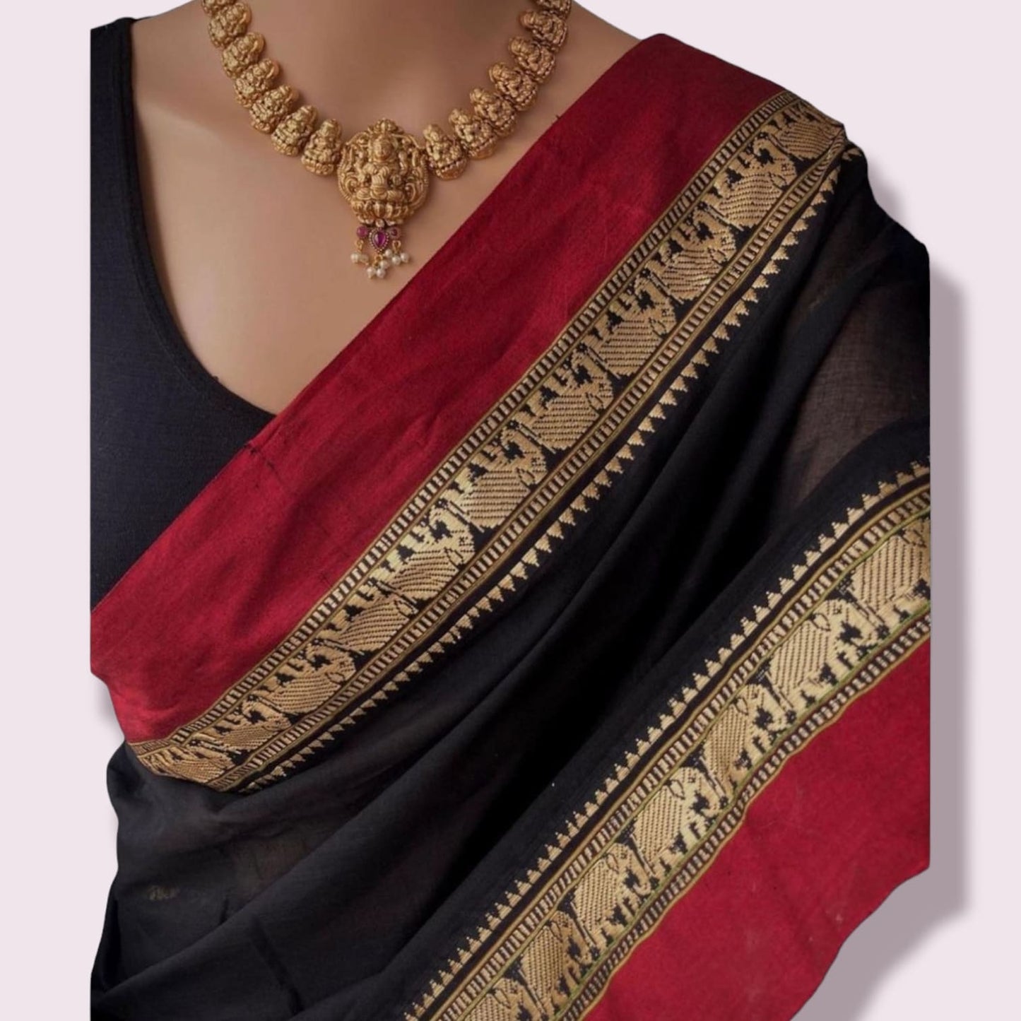 Pure Handloom Narayanpeth Cotton Saree With Running Blouse Piece For Women