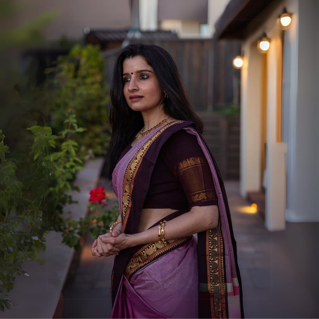 Elephant Border  100% Pure  Narayanpet Cotton saree with Running blouse piece