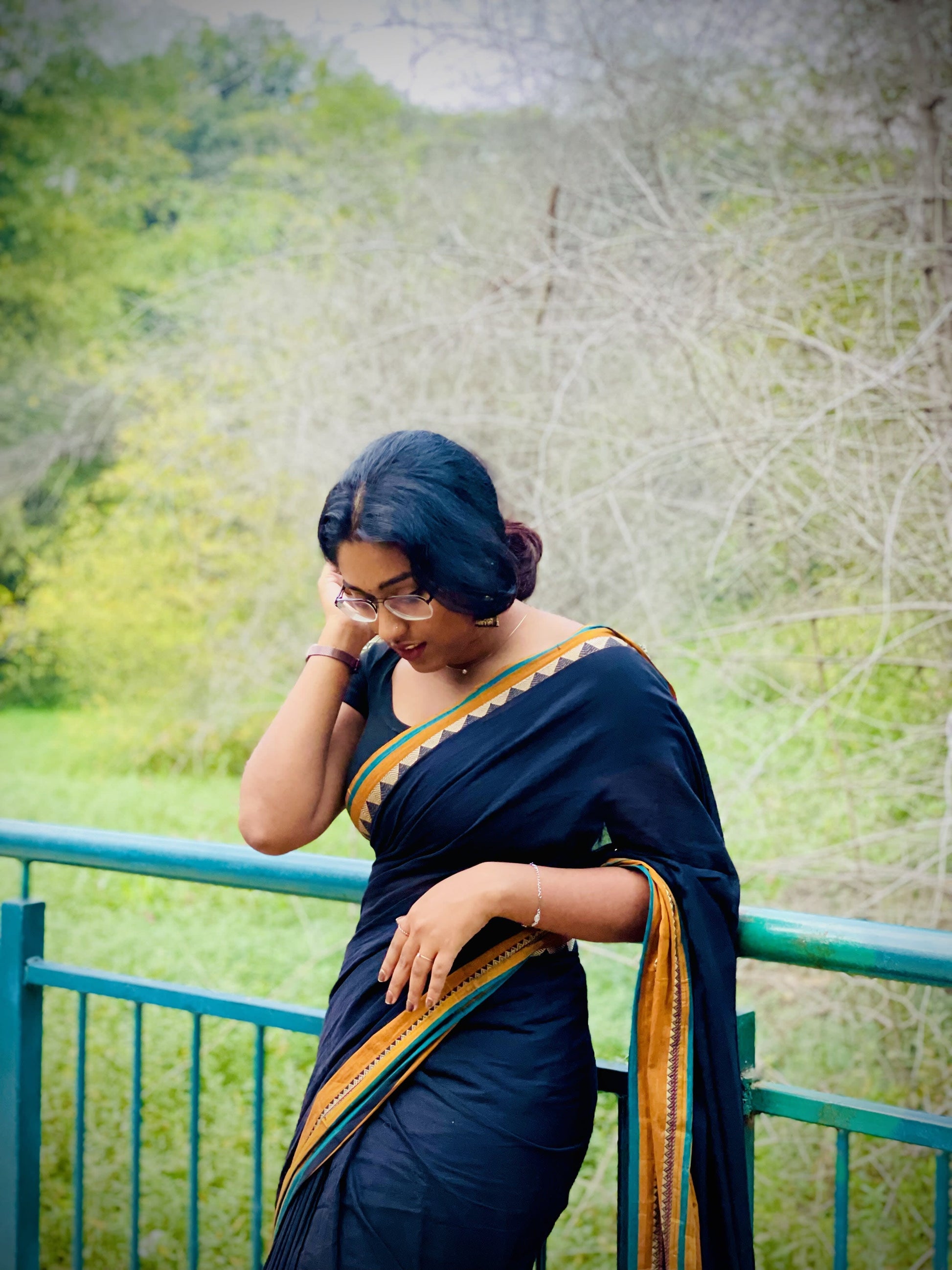 black Rangoli Narayanpet Pure Cotton Saree