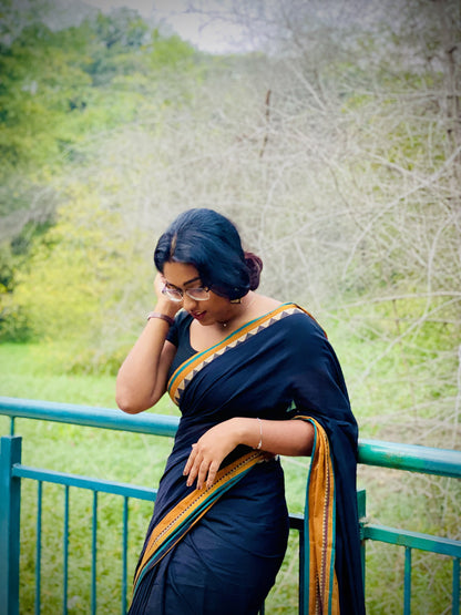 black Rangoli Narayanpet Pure Cotton Saree