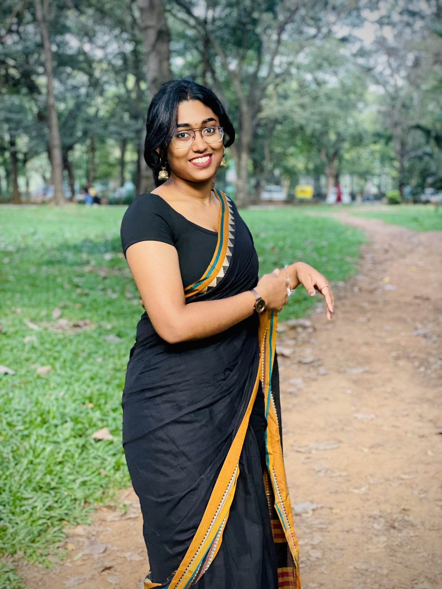 black Rangoli Narayanpet Pure Cotton Saree