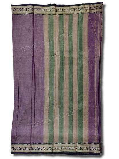 evender Elephant Thread Border Narayanpet Pure Handloom Cotton Sarees with Running blouse piece (Tanvi)
