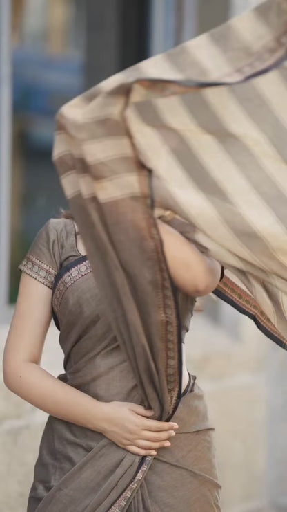 Shraddha Beige Narayanapet Pure Cotton saree