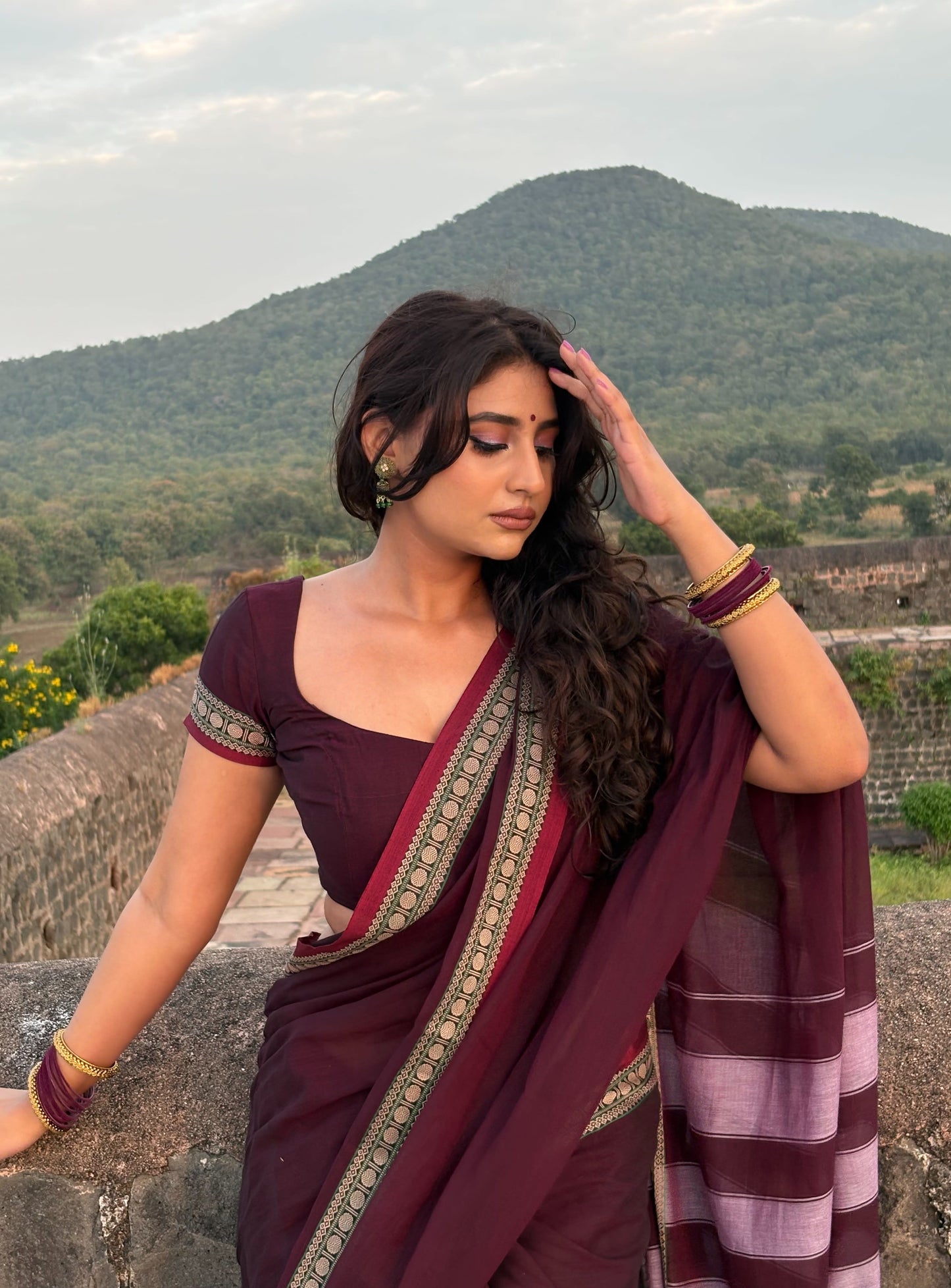 Coffee Shraddha Narayanpet Pure cotton saree