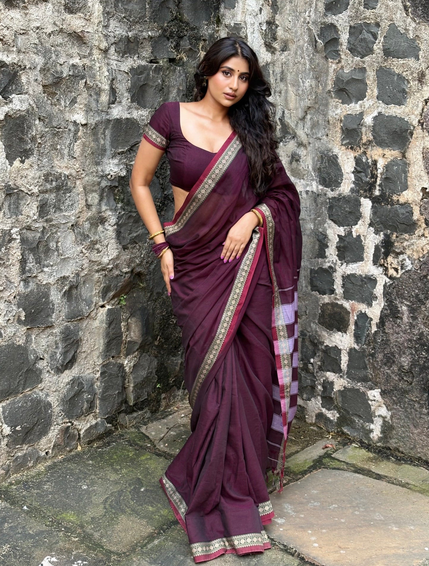 Coffee Shraddha Narayanpet Pure cotton saree