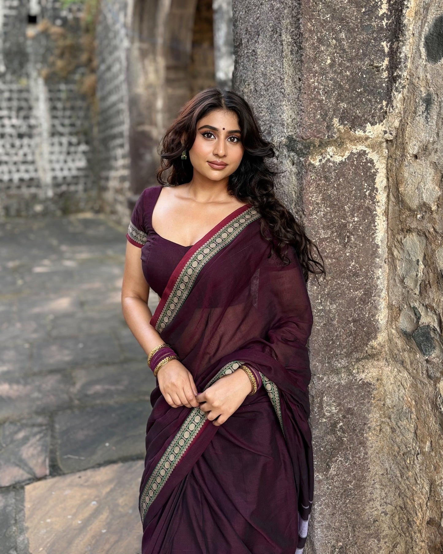 Coffee Shraddha Narayanpet Pure cotton saree