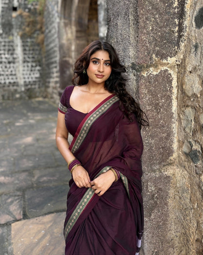 Coffee Shraddha Narayanpet Pure cotton saree